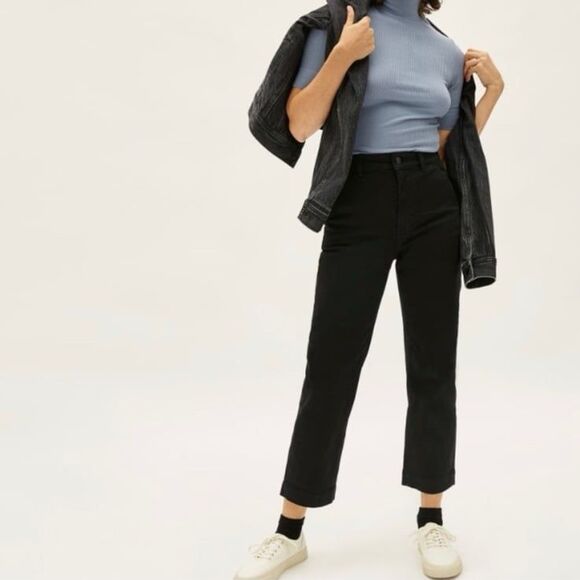 Everlane Cropped Straight Short Pant in Black Size 00 - Picture 2 of 10